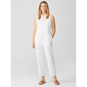 Eileen Fisher White Sleeveless Jumpsuit
